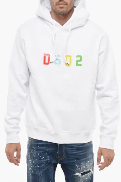 Clearance Felpa Hoodie Cool Fit con Logo Gommato Uomo Felpe
