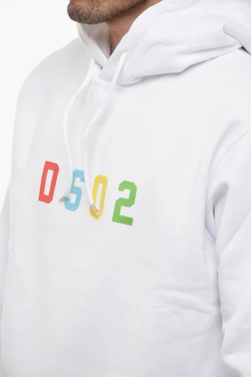 Clearance Felpa Hoodie Cool Fit con Logo Gommato Uomo Felpe