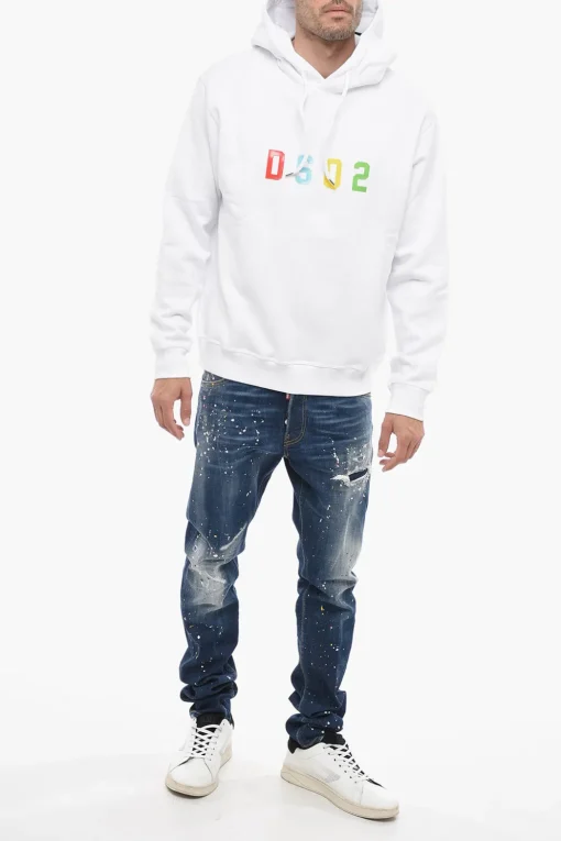 Clearance Felpa Hoodie Cool Fit con Logo Gommato Uomo Felpe