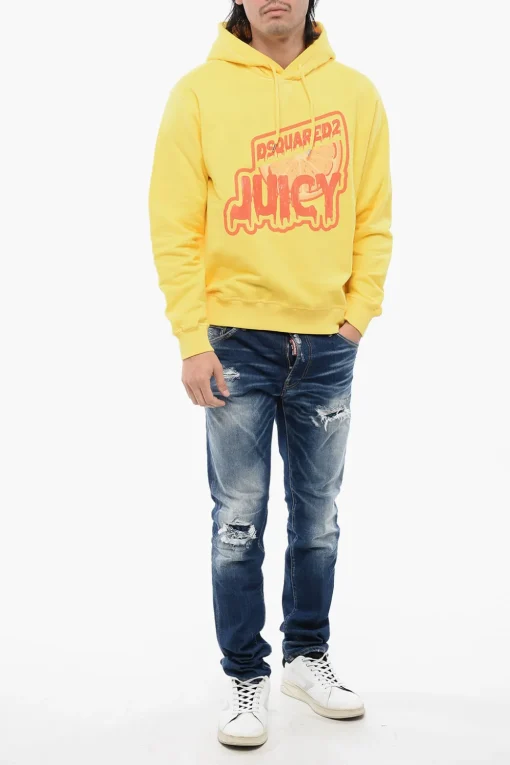 Clearance Felpa Hoodie Cool Fit con Stampa Silicone Lucido Uomo Felpe
