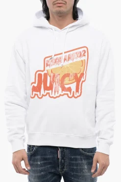 Felpa Hoodie Cool Fit D2 JUICY in Cotone Garzato>Dsquared2 Sale