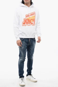 Felpa Hoodie Cool Fit D2 JUICY in Cotone Garzato></noscript>Dsquared2 Sale