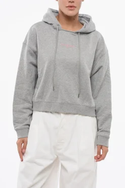 Felpa Hoodie Cropped Fit in Cotone Garzato>Stella McCartney Hot