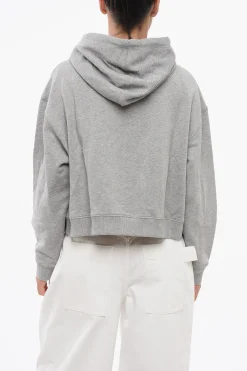 Felpa Hoodie Cropped Fit in Cotone Garzato>Stella McCartney Hot