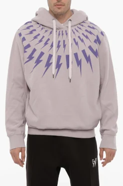 Outlet Felpa Hoodie FAIRISLE THUNDERBOLT in Cotone Felpato Uomo Felpe