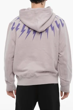 Outlet Felpa Hoodie FAIRISLE THUNDERBOLT in Cotone Felpato Uomo Felpe