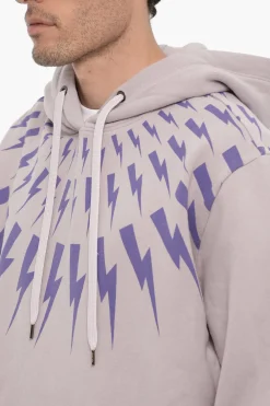 Outlet Felpa Hoodie FAIRISLE THUNDERBOLT in Cotone Felpato Uomo Felpe
