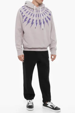 Outlet Felpa Hoodie FAIRISLE THUNDERBOLT in Cotone Felpato Uomo Felpe