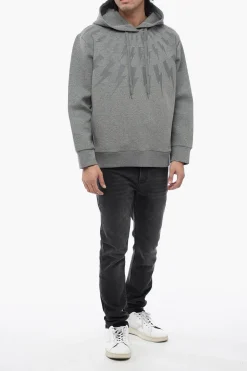 Felpa Hoodie FAIRISLE THUNDERBOLT in Neoprene di Cotone></noscript>Neil Barrett Discount
