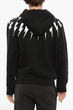 Felpa Hoodie FAIRISLE THUNDERBOLT in Cotone Felpato>Neil Barrett Hot