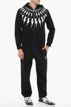 Felpa Hoodie FAIRISLE THUNDELBOLT in Neoprene Slim Fit></noscript>Neil Barrett New