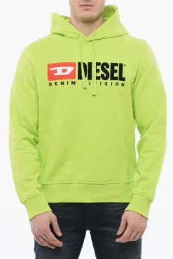 Felpa Hoodie Garzata con Logo Ricamato>Diesel Discount