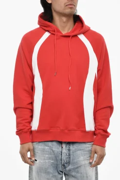 Fashion Felpa Hoodie in Cotone Bicolore Uomo Felpe