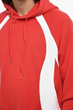 Fashion Felpa Hoodie in Cotone Bicolore Uomo Felpe
