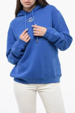 Felpa Hoodie in Cotone con Motivo Bandana sul Retro>Off-White Discount