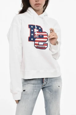 Clearance Felpa Hoodie in Cotone con Stampa Fronatale Donna Felpe