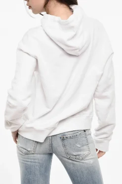 Clearance Felpa Hoodie in Cotone con Stampa Fronatale Donna Felpe