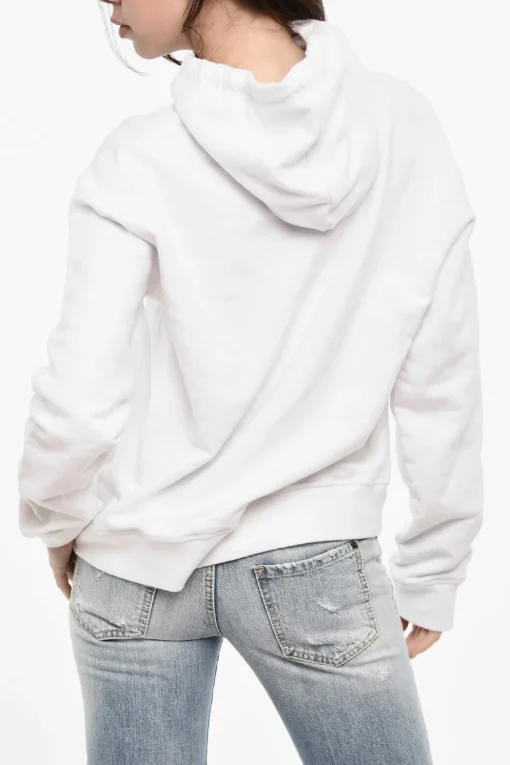 Clearance Felpa Hoodie in Cotone con Stampa Fronatale Donna Felpe