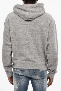 Best Felpa Hoodie in Cotone con Logo in Rilievo Uomo Felpe