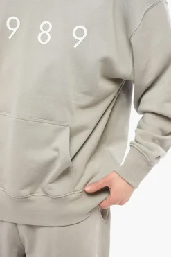 New Felpa Hoodie in Cotone con Logo In Rilievo Uomo Felpe