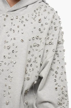 Online Felpa Hoodie in Cotone con Gioielli All-Over Uomo Felpe