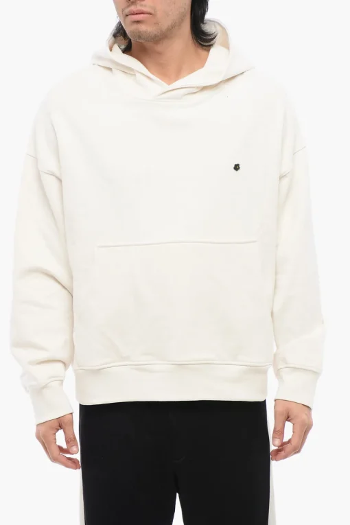 Felpa Hoodie in Cotone con Tasca a Toppa e Spilla>A Paper Kid Sale