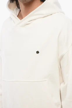 Felpa Hoodie in Cotone con Tasca a Toppa e Spilla></noscript>A Paper Kid Sale