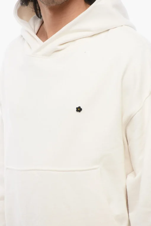 Felpa Hoodie in Cotone con Tasca a Toppa e Spilla>A Paper Kid Sale