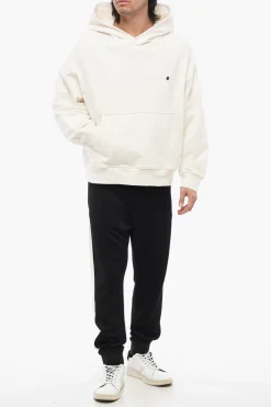 Felpa Hoodie in Cotone con Tasca a Toppa e Spilla></noscript>A Paper Kid Sale