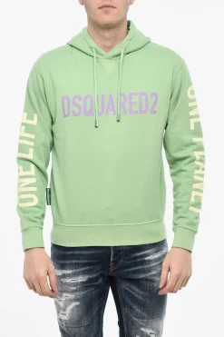 Felpa Hoodie in Cotone con Stampe>Dsquared2 Fashion