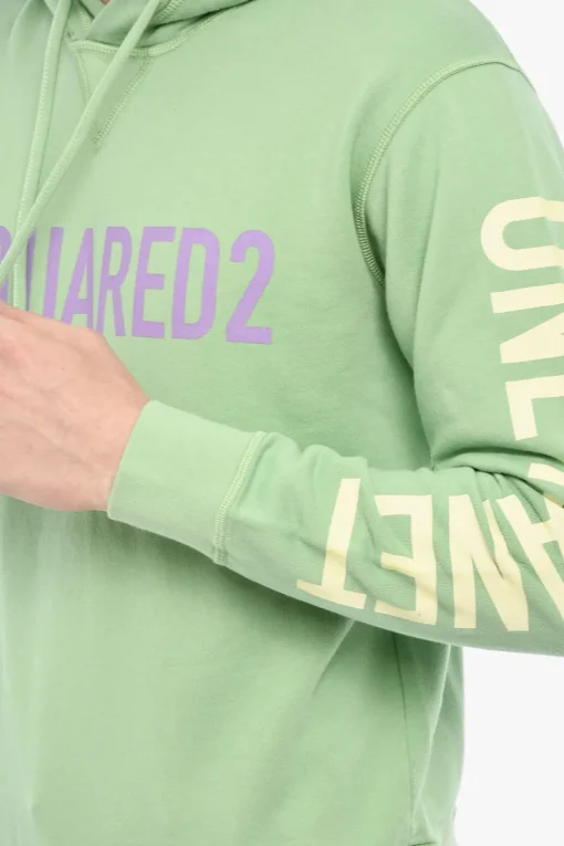 Felpa Hoodie in Cotone con Stampe>Dsquared2 Fashion