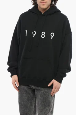 Hot Felpa Hoodie In Cotone con Logo Frontale in Rilievo Uomo Felpe