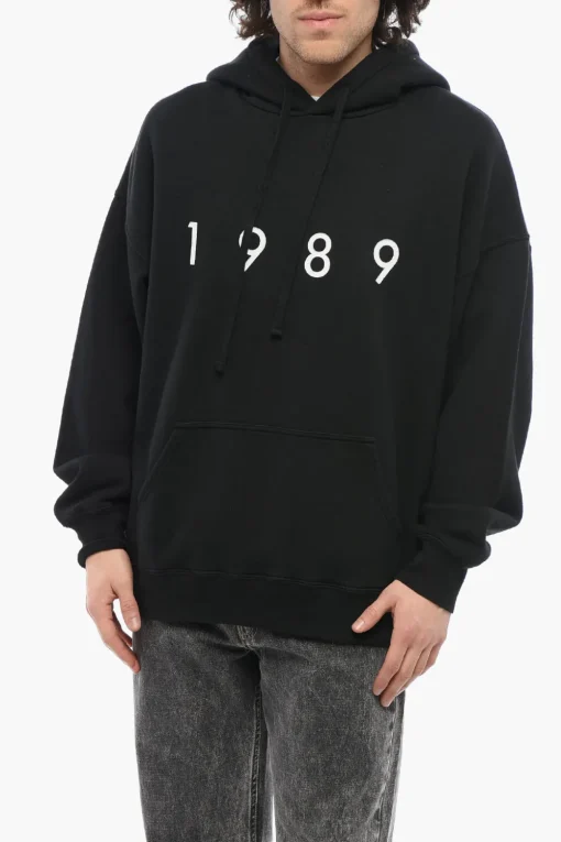 Hot Felpa Hoodie In Cotone con Logo Frontale in Rilievo Uomo Felpe
