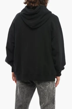 Hot Felpa Hoodie In Cotone con Logo Frontale in Rilievo Uomo Felpe