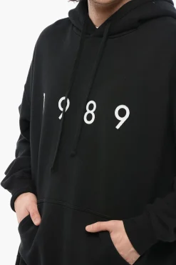 Hot Felpa Hoodie In Cotone con Logo Frontale in Rilievo Uomo Felpe