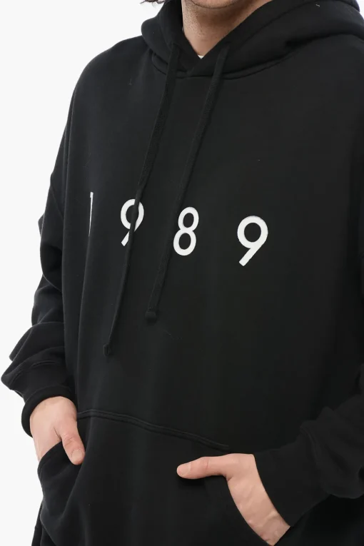 Hot Felpa Hoodie In Cotone con Logo Frontale in Rilievo Uomo Felpe