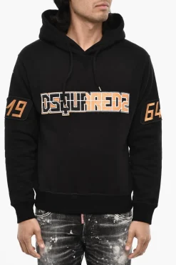 Felpa Hoodie in Cotone con Logo in Rilievo>Dsquared2 Hot