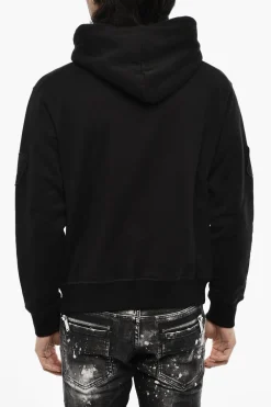 Felpa Hoodie in Cotone con Logo in Rilievo>Dsquared2 Hot