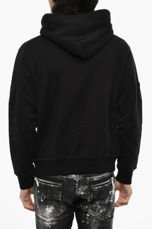 Felpa Hoodie in Cotone con Logo in Rilievo>Dsquared2 Hot
