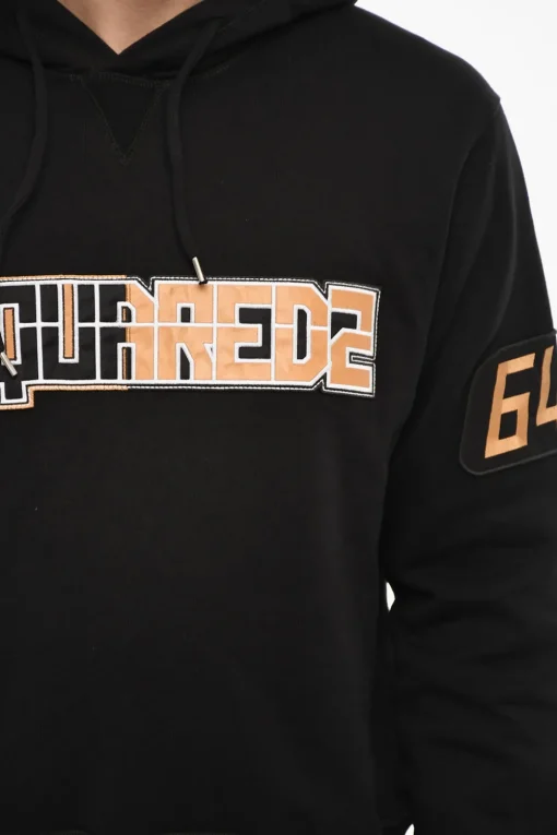 Felpa Hoodie in Cotone con Logo in Rilievo>Dsquared2 Hot