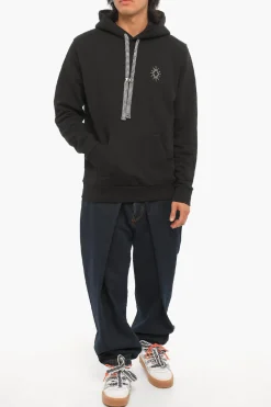 Felpa Hoodie in Cotone ECLIPSE Con Tasca a Toppa></noscript>Marcelo Burlon New