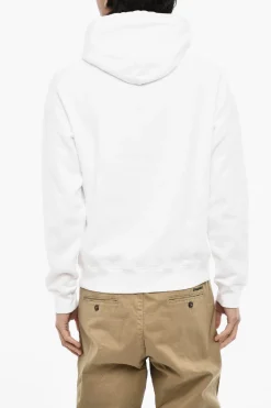 Felpa Hoodie in Cotone Felpato Con Stampa>Dsquared2 Clearance