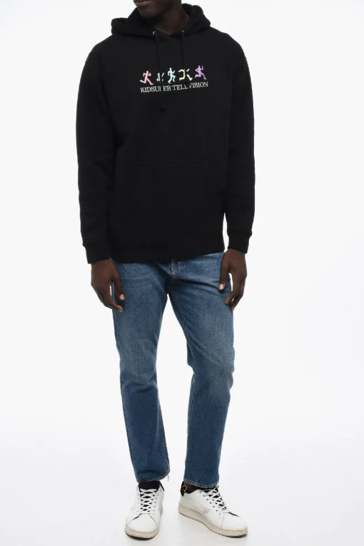 Felpa Hoodie in Cotone Felpato con Ricamo>KidSuper Online