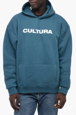 Hot Felpa Hoodie in Cotone Felpato con Tasca a Toppa Uomo Felpe