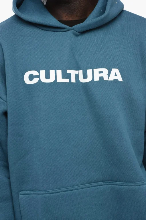 Hot Felpa Hoodie in Cotone Felpato con Tasca a Toppa Uomo Felpe
