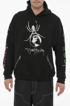Felpa Hoodie in Cotone Felpato Stampata>Westfall New
