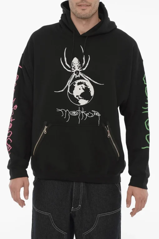 Felpa Hoodie in Cotone Felpato Stampata>Westfall New