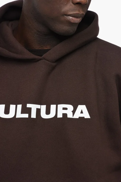 Online Felpa Hoodie in cotone Felpato con Logo a Contrasto Uomo Felpe