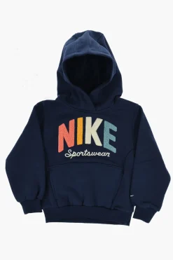 New Felpa Hoodie in Cotone Felpato con Logo in Rilievo Bambino Abbigliamento
