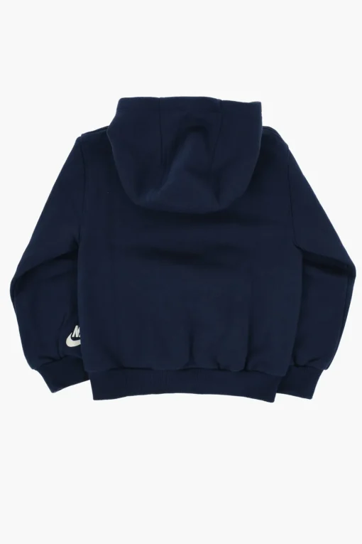 New Felpa Hoodie in Cotone Felpato con Logo in Rilievo Bambino Abbigliamento